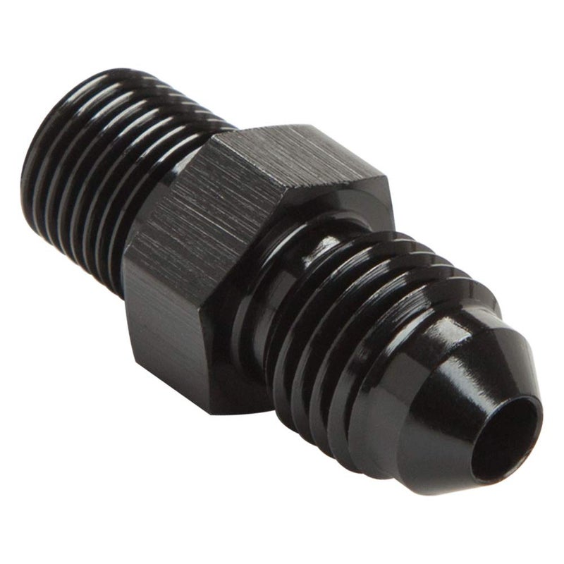 Podavelle 4AN Male Flare to 1/8 NPT Pipe Fitting Adapter Union Connector Straight Aluminum Black - Image 1